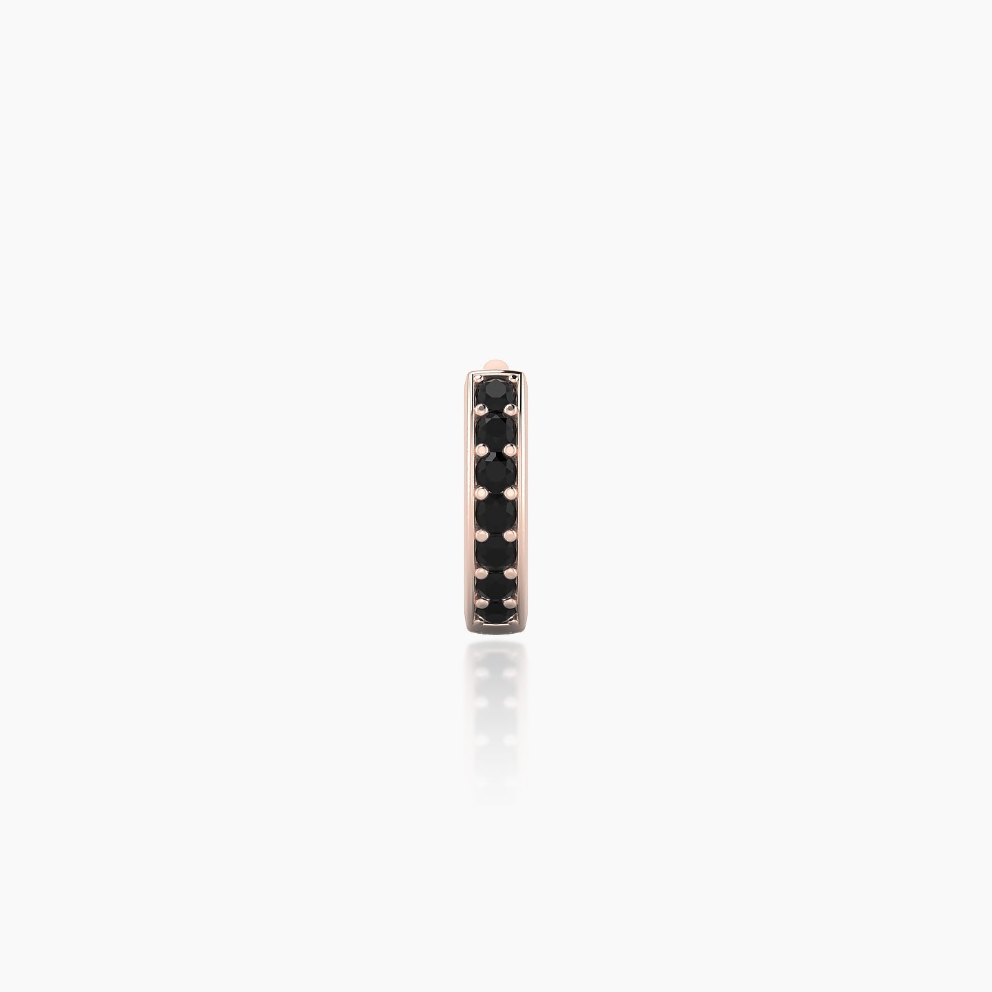 Lyssa | 18k Rose Gold 5 mm Black Diamond Hoop Piercing