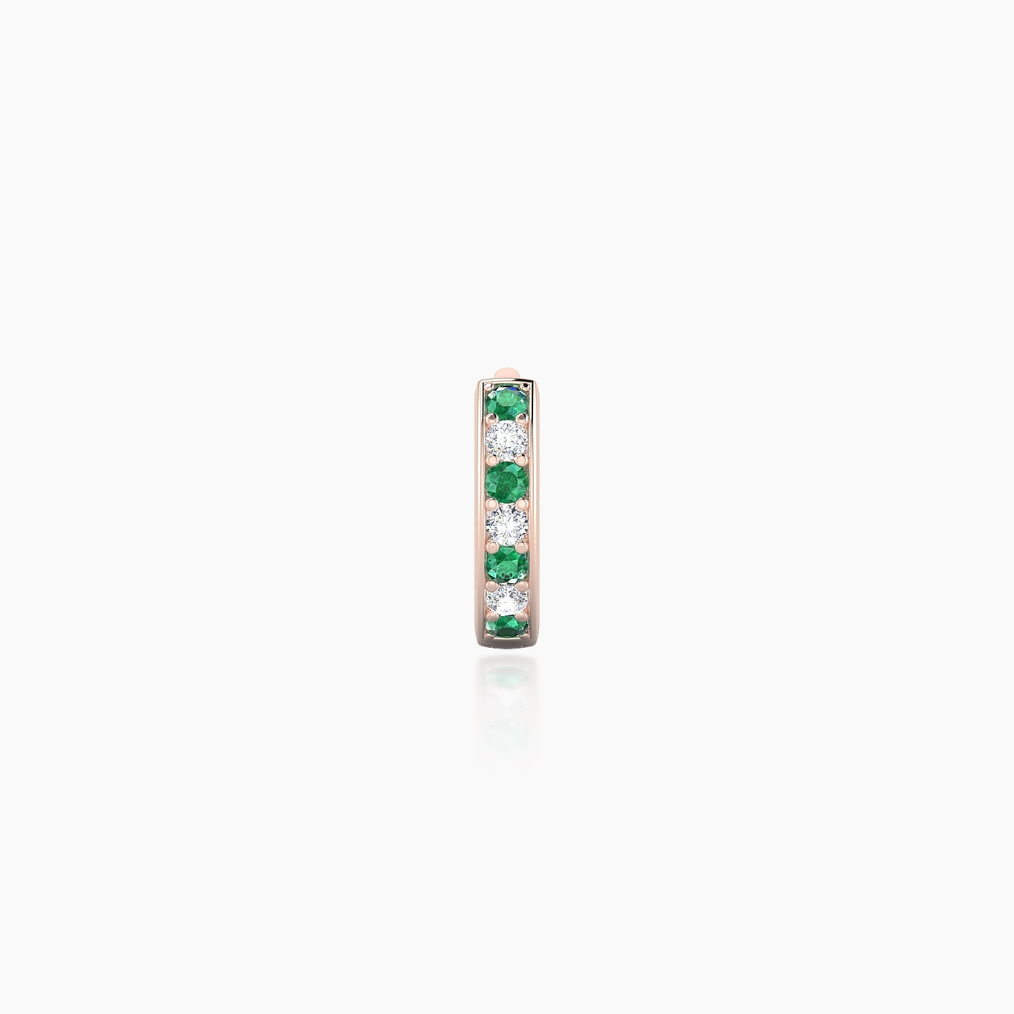 Lyssa | 18k Rose Gold 5 mm Emerald & Diamond Hoop Piercing