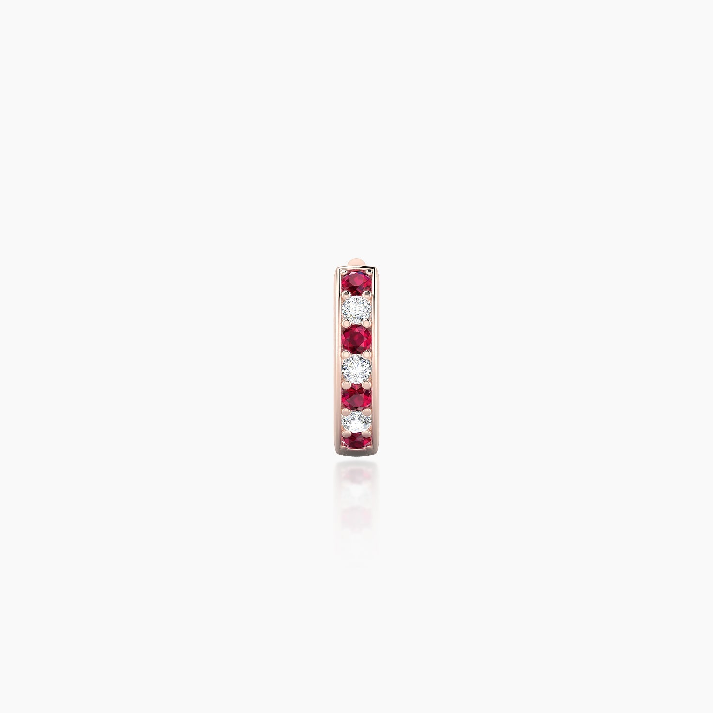 Lyssa | 18k Rose Gold 5 mm Ruby & Diamond Hoop Piercing