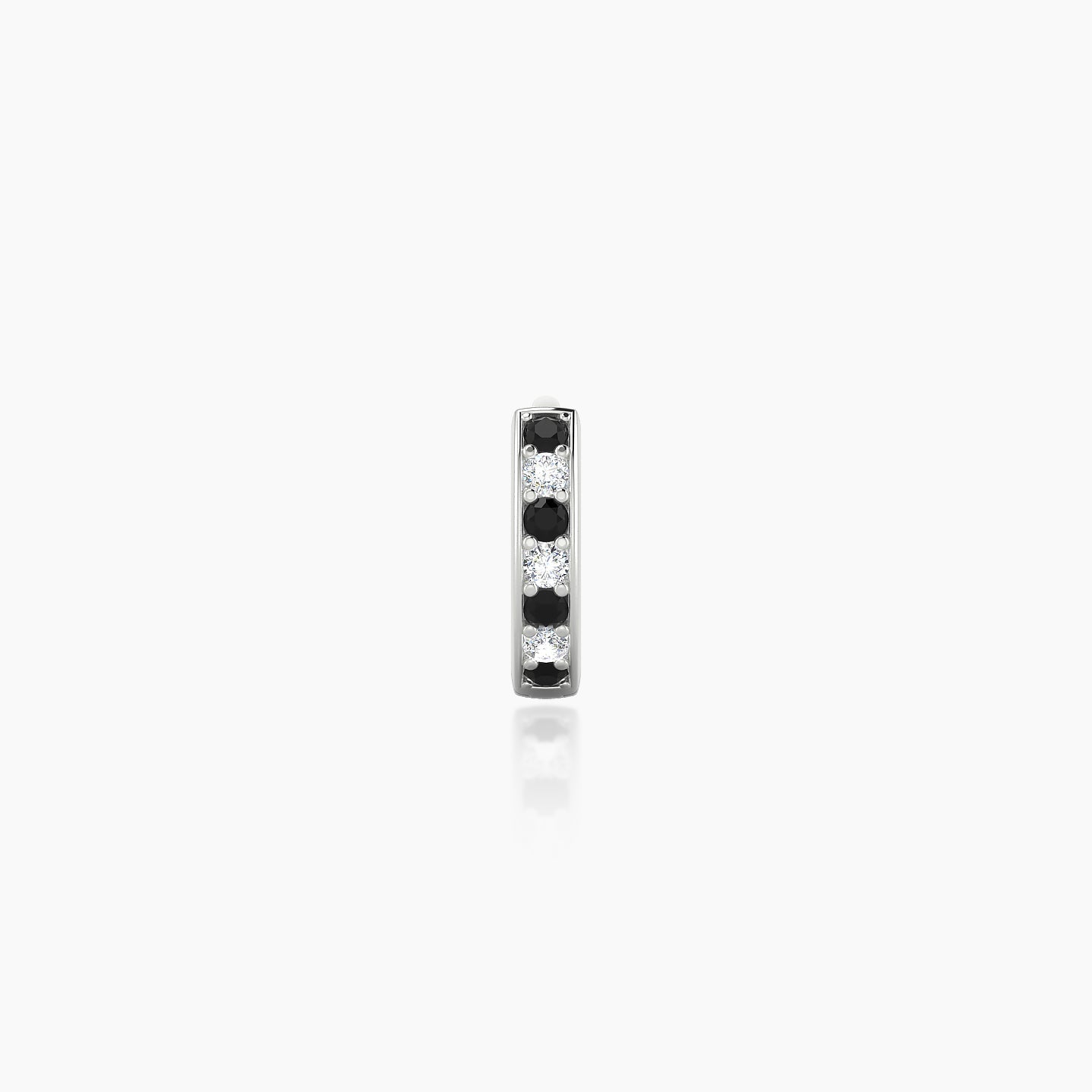 Lyssa | 18k White Gold 5 mm Black Diamond & Diamond Hoop Piercing