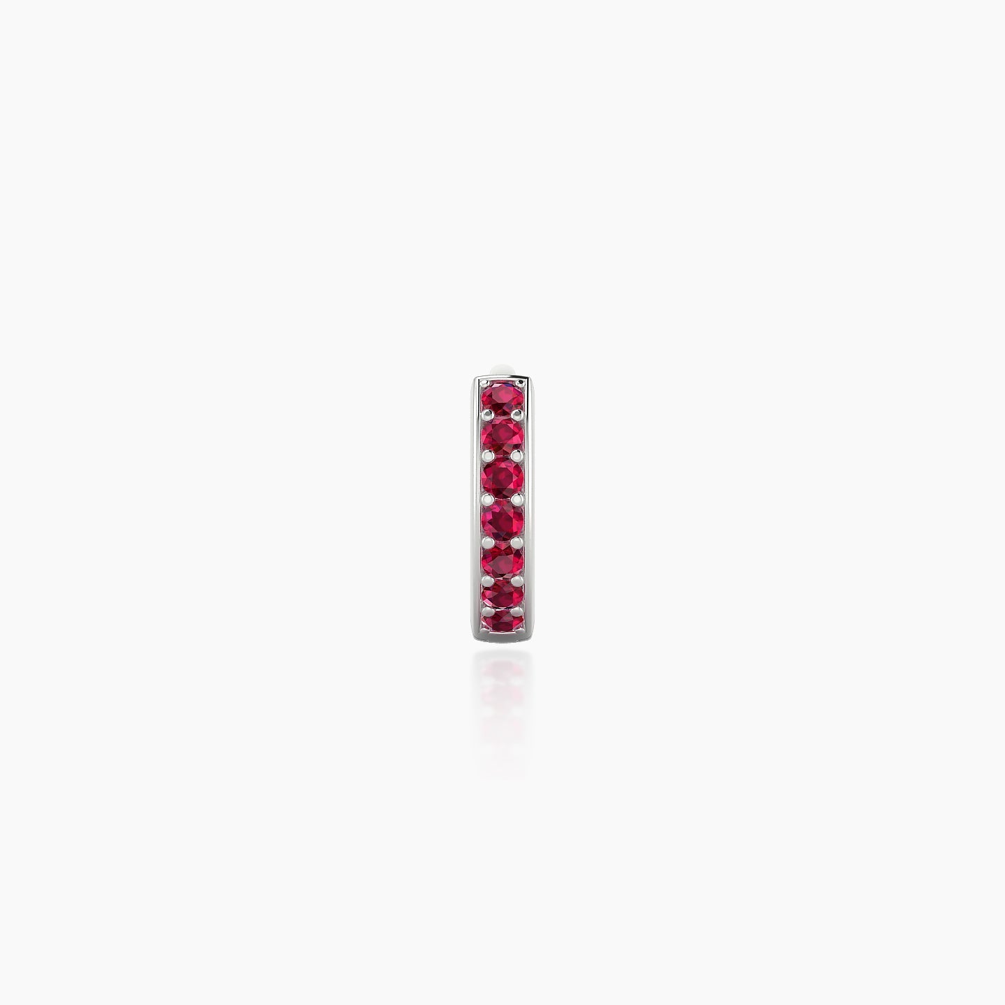 Lyssa | 18k White Gold 5 mm Ruby Hoop Piercing