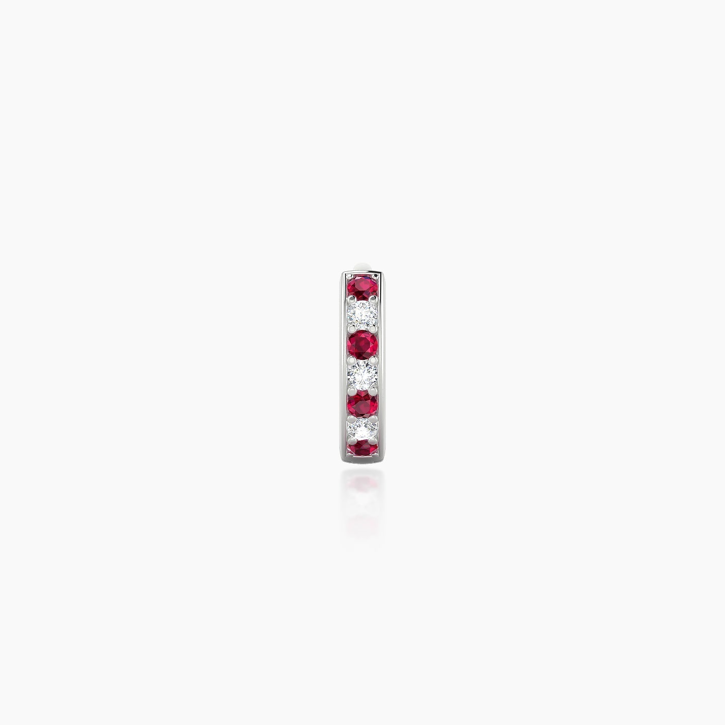 Lyssa | 18k White Gold 5 mm Ruby & Diamond Hoop Piercing