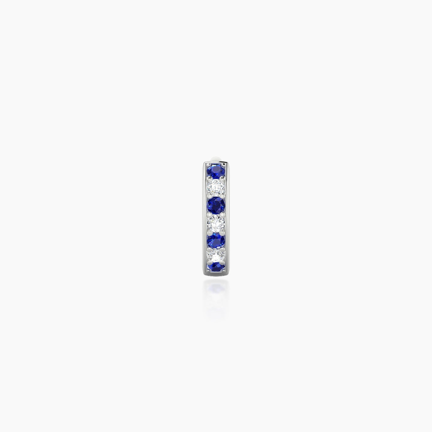 Lyssa | 18k White Gold 5 mm Sapphire & Diamond Hoop Piercing