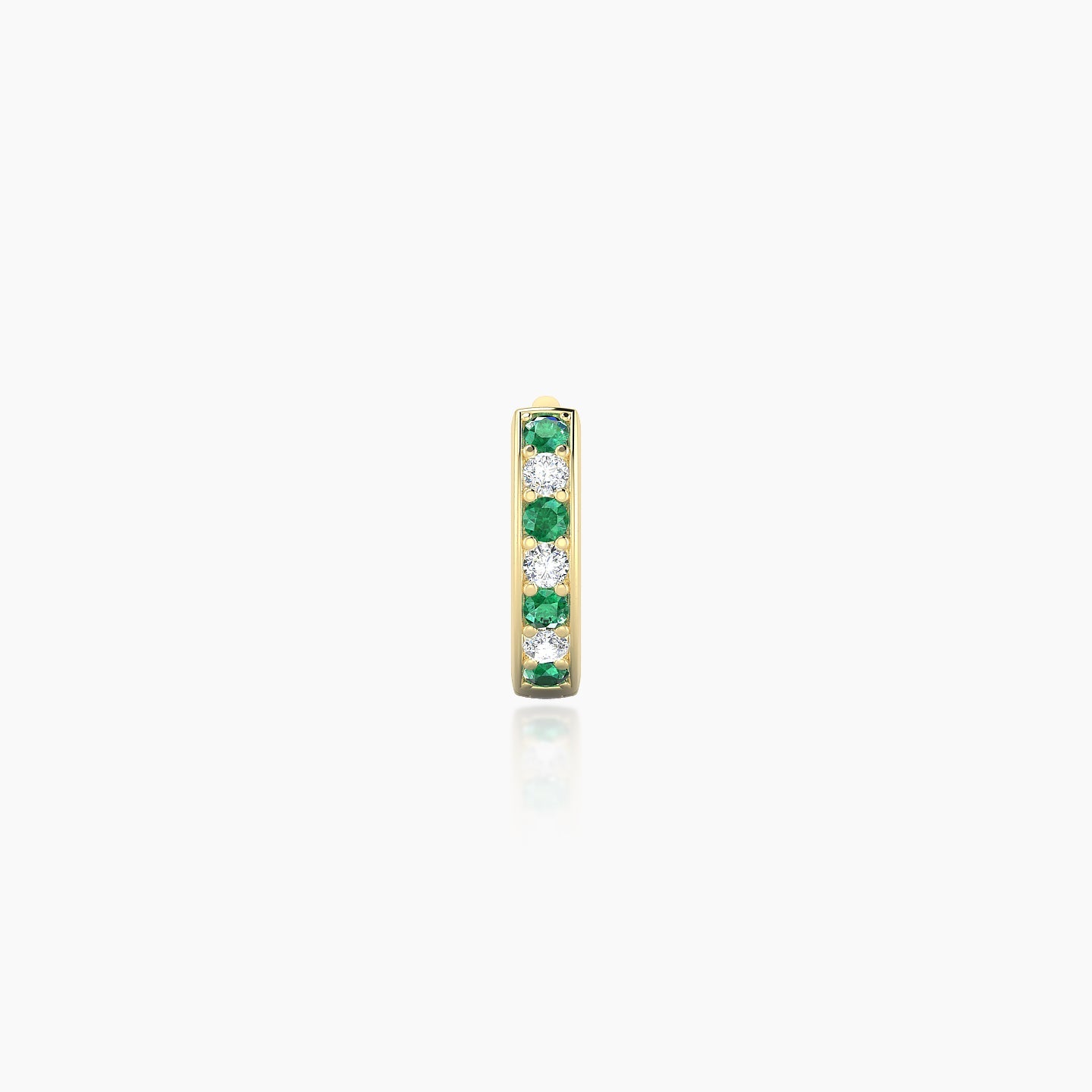 Lyssa | 18k Yellow Gold 5 mm Emerald & Diamond Hoop Piercing