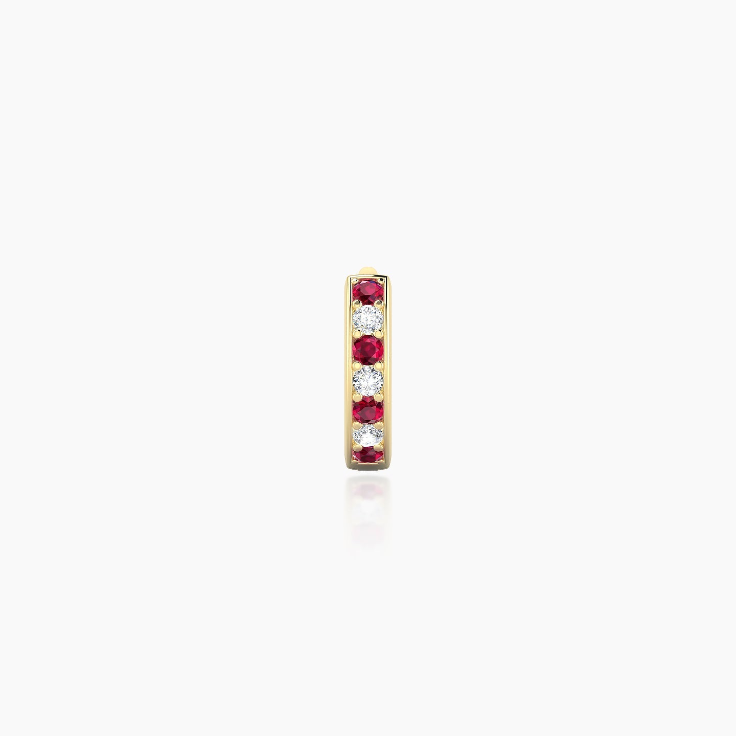 Lyssa | 18k Yellow Gold 5 mm Ruby & Diamond Hoop Piercing