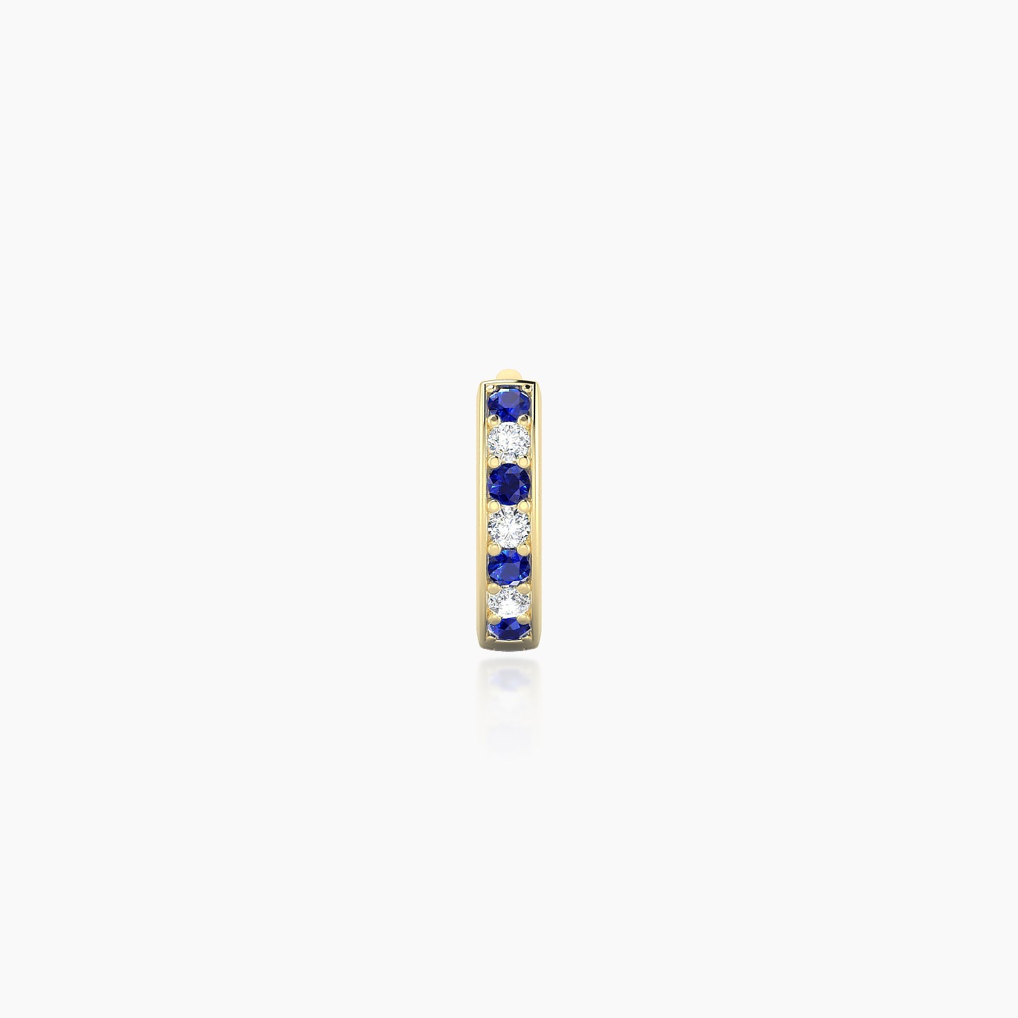 Lyssa | 18k Yellow Gold 5 mm Sapphire & Diamond Hoop Piercing