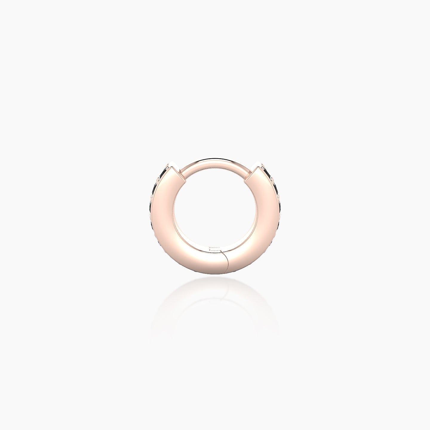 Lyssa | 18k Rose Gold 5 mm Black Diamond Hoop Piercing