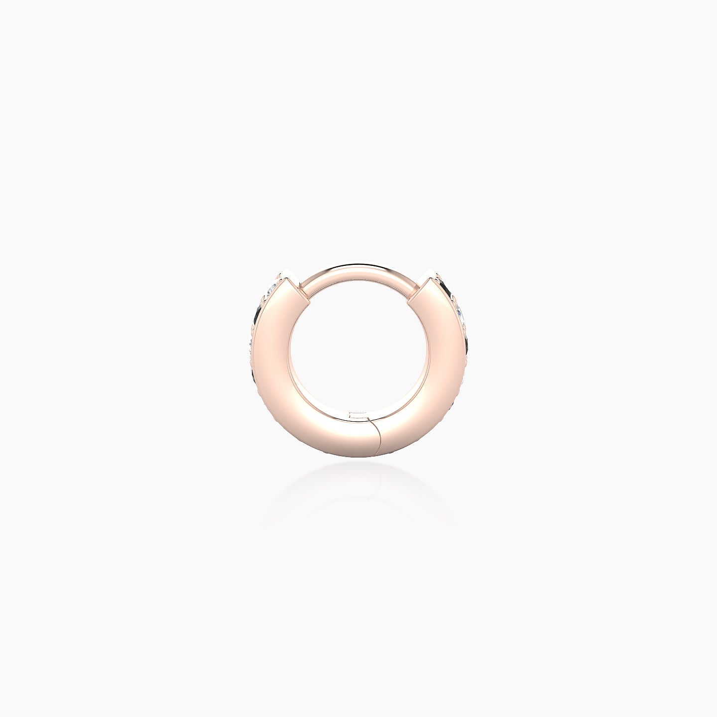 Lyssa | 18k Rose Gold 5 mm Black Diamond & Diamond Hoop Piercing