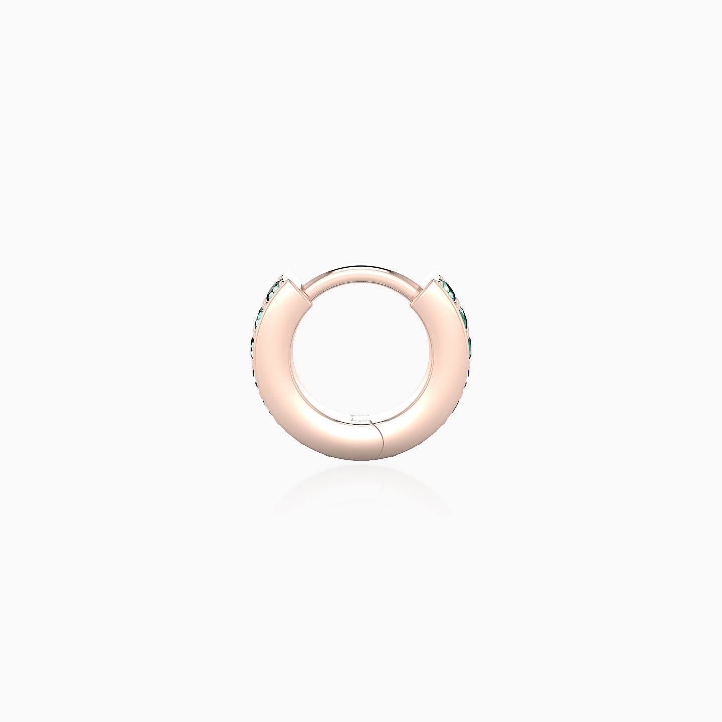 Lyssa | 18k Rose Gold 5 mm Emerald Hoop Piercing