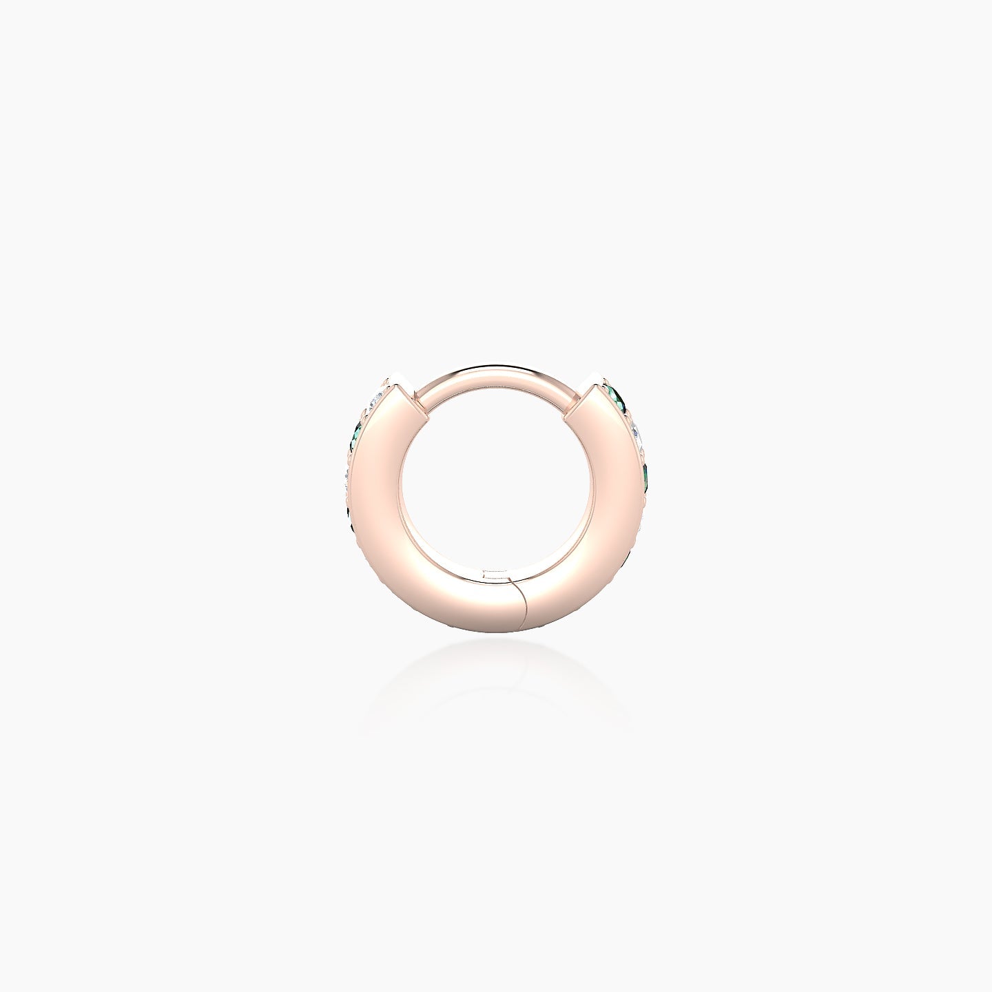 Lyssa | 18k Rose Gold 5 mm Emerald & Diamond Hoop Piercing