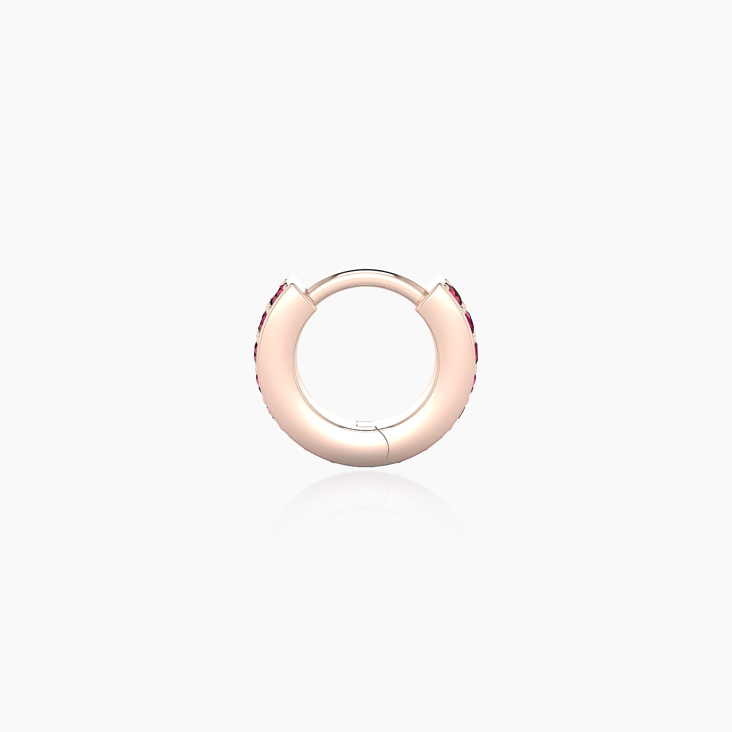 Lyssa | 18k Rose Gold 5 mm Ruby Hoop Piercing