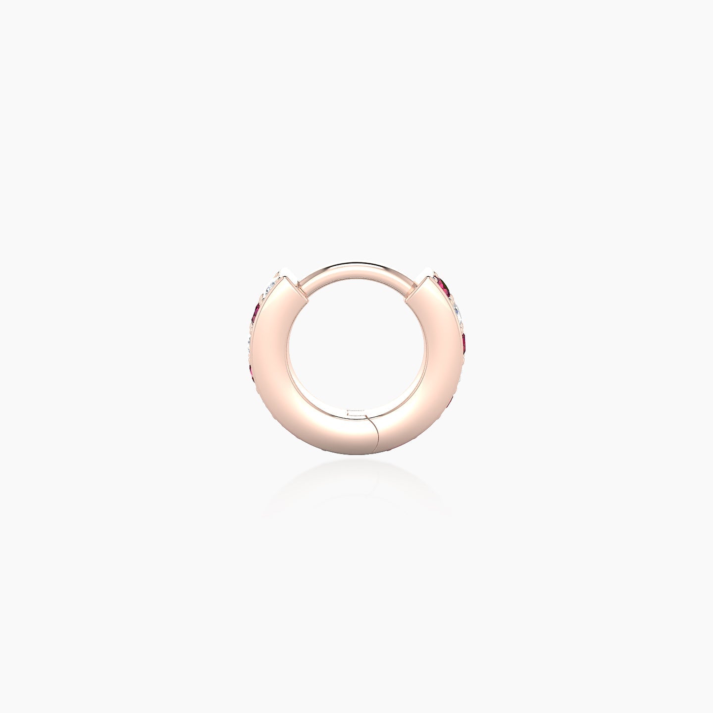 Lyssa | 18k Rose Gold 5 mm Ruby & Diamond Hoop Piercing