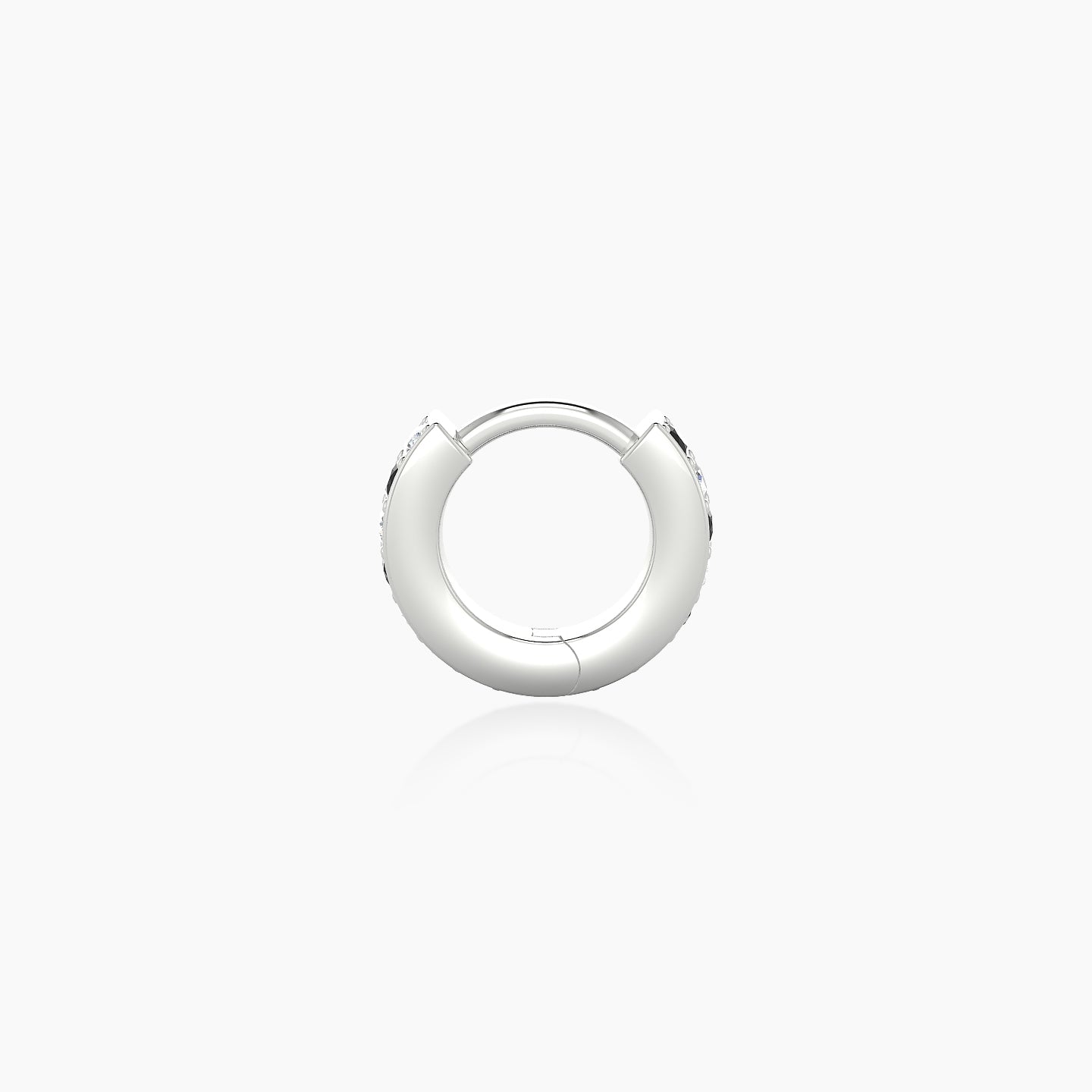 Lyssa | 18k White Gold 5 mm Black Diamond & Diamond Hoop Piercing