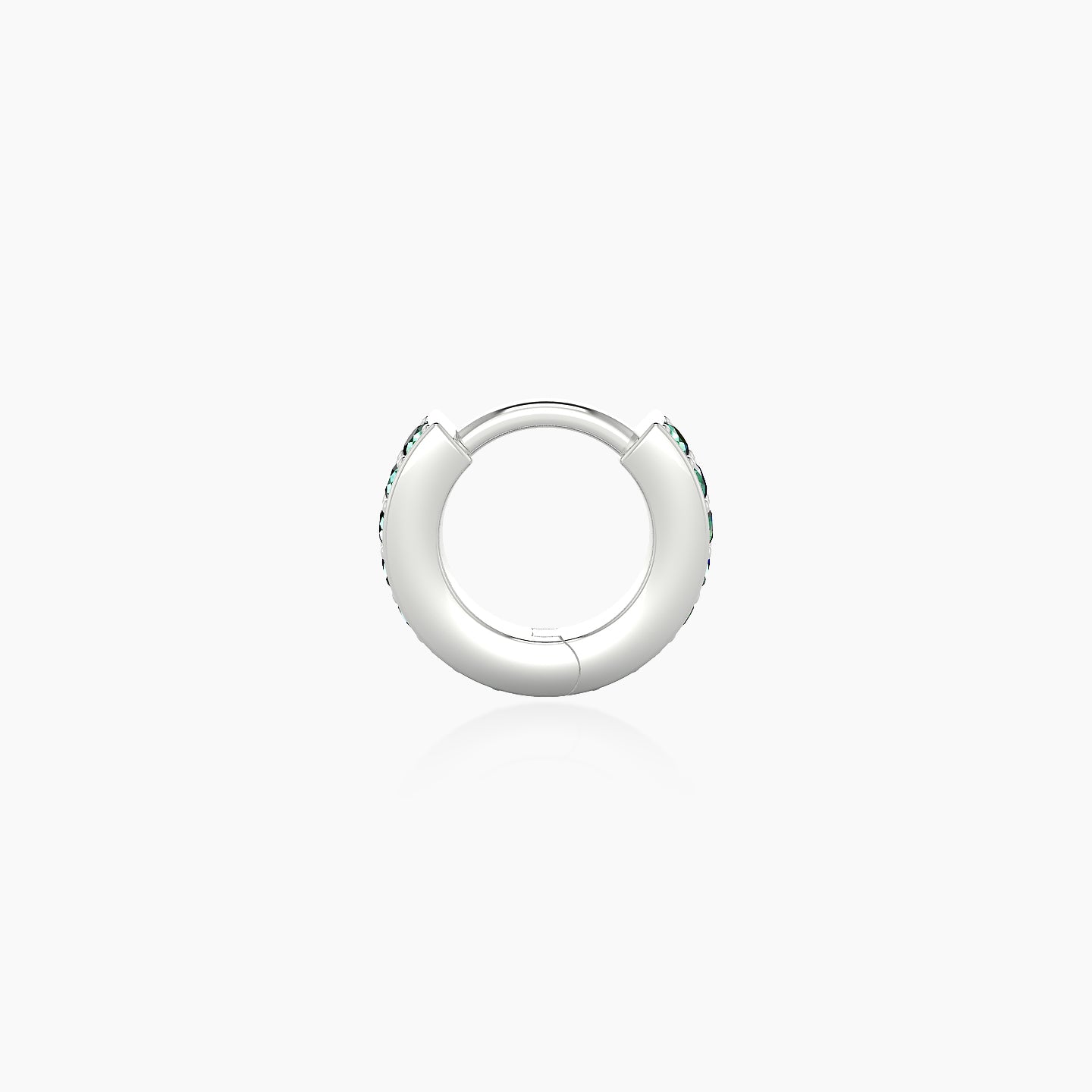 Lyssa | 18k White Gold 5 mm Emerald Hoop Piercing