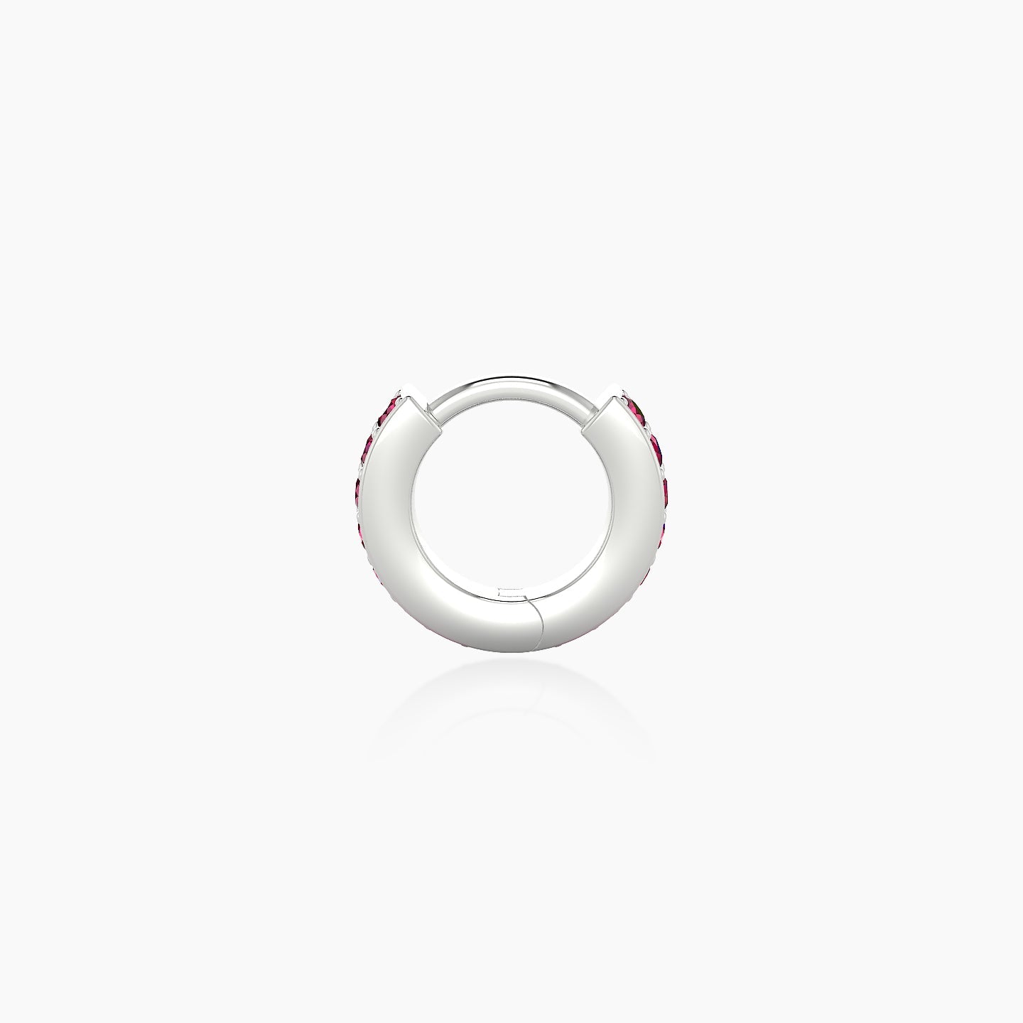 Lyssa | 18k White Gold 5 mm Ruby Hoop Piercing