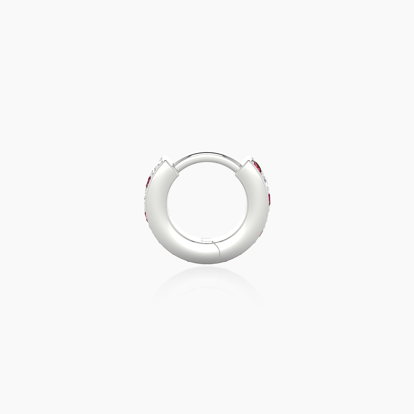 Lyssa | 18k White Gold 5 mm Ruby & Diamond Hoop Piercing