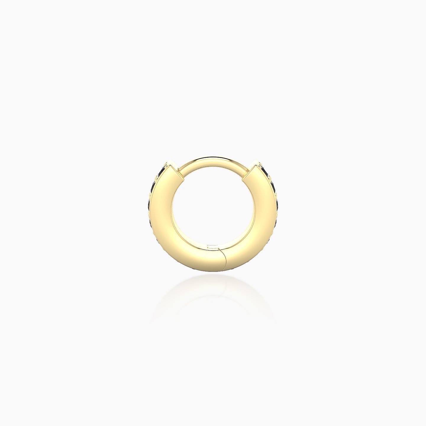 Lyssa | 18k Yellow Gold 5 mm Black Diamond Hoop Piercing