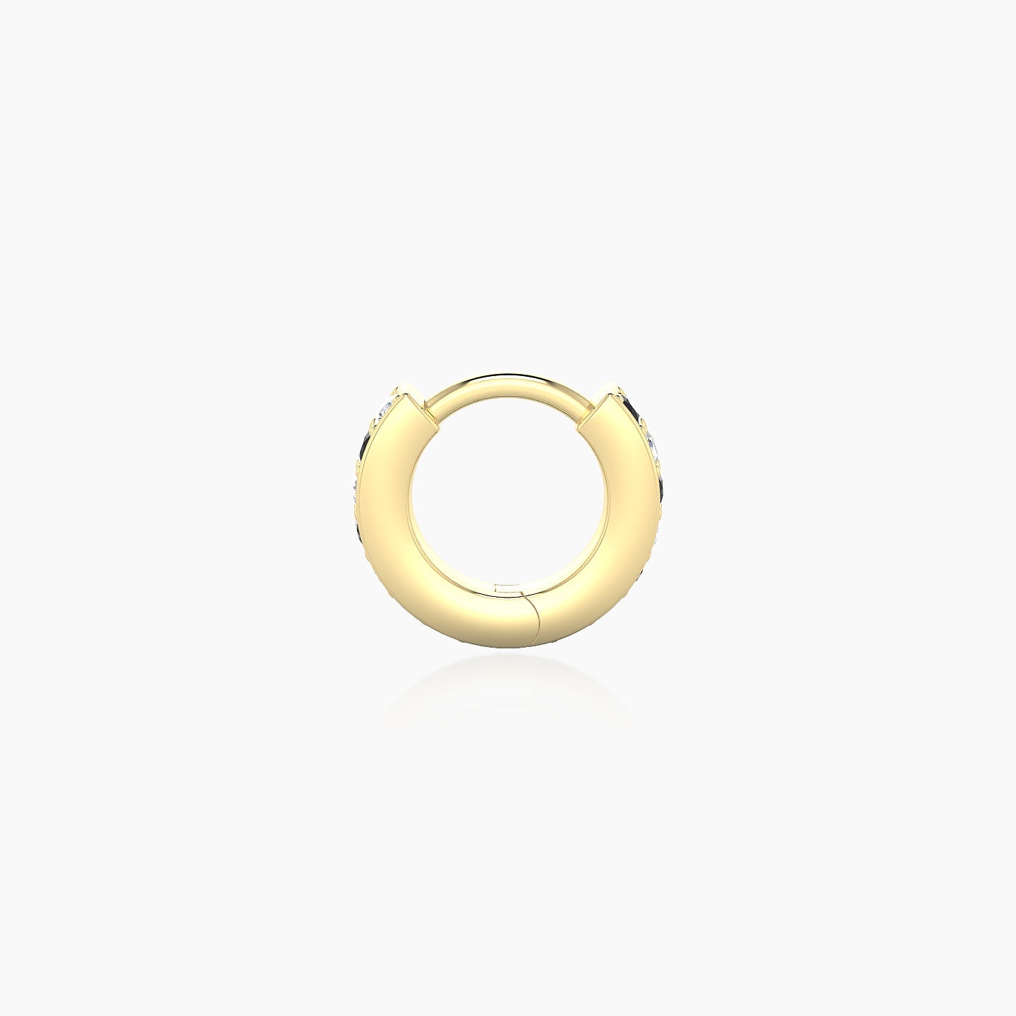 Lyssa | 18k Yellow Gold 5 mm Black Diamond & Diamond Hoop Piercing