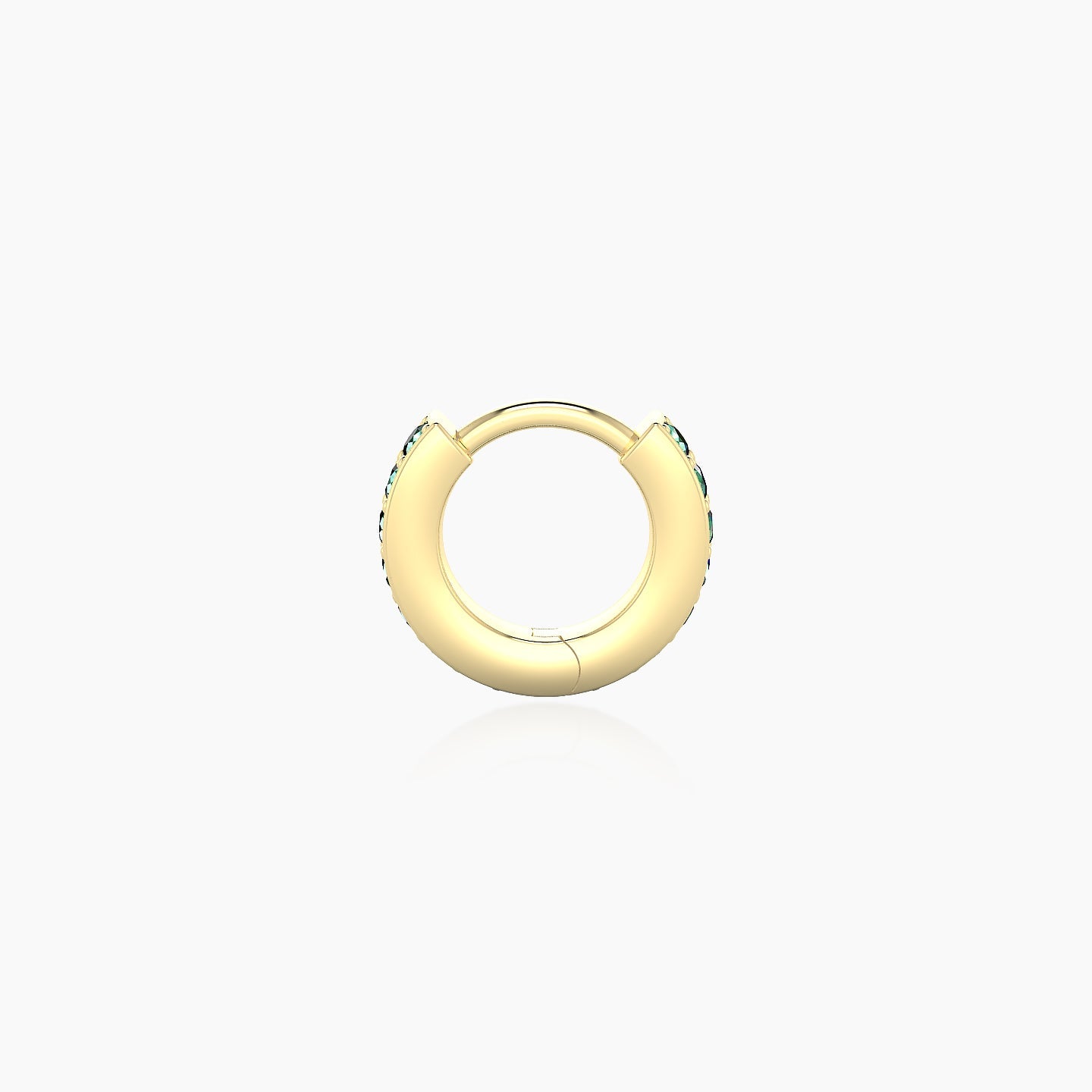 Lyssa | 18k Yellow Gold 5 mm Emerald Hoop Piercing