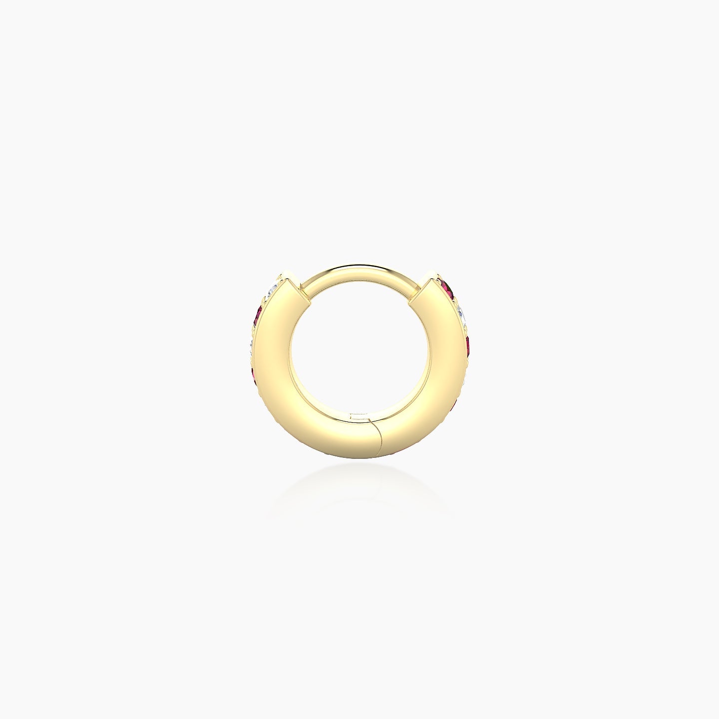 Lyssa | 18k Yellow Gold 5 mm Ruby & Diamond Hoop Piercing