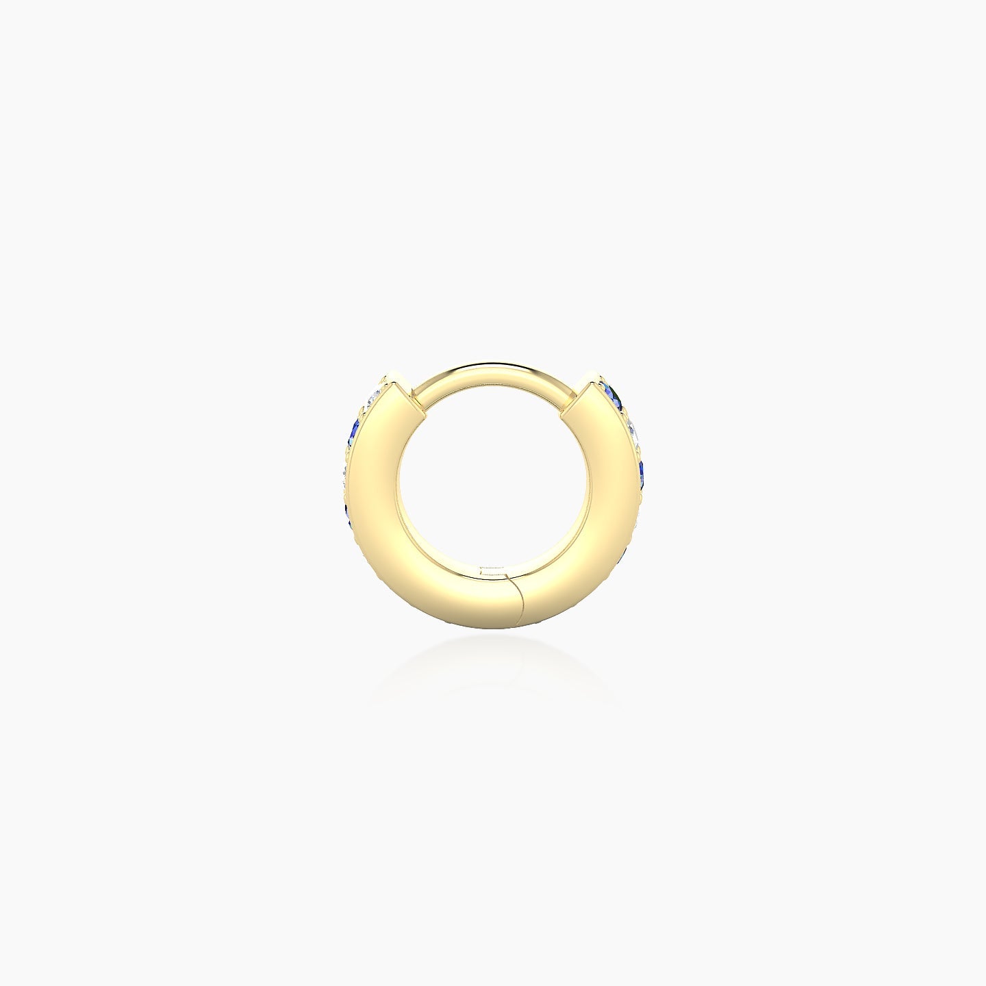 Lyssa | 18k Yellow Gold 5 mm Sapphire & Diamond Hoop Piercing