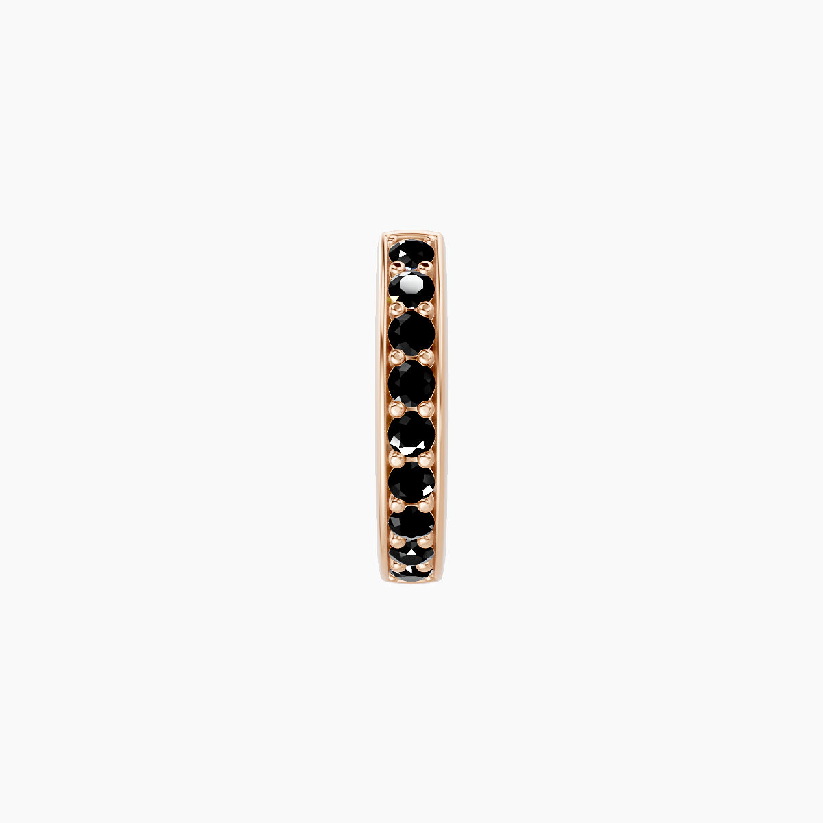 Lyssa | 18k Rose Gold 6.5 mm Black Diamond Hoop Piercing