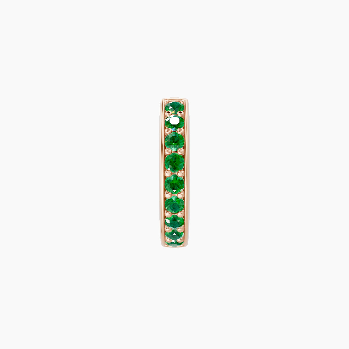 Lyssa | 18k Rose Gold 6.5 mm Emerald Hoop Piercing