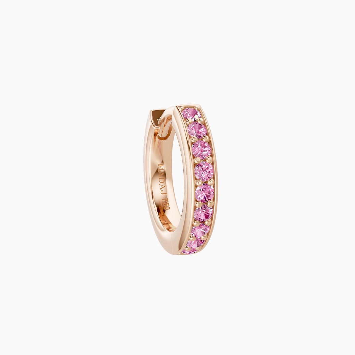 Lyssa | 18k Rose Gold 6.5 mm Pink Sapphire Hoop Piercing