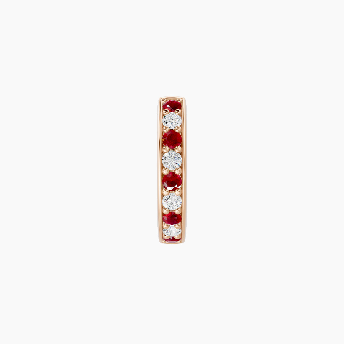 Lyssa | 18k Rose Gold 6.5 mm Ruby & Diamond Hoop Piercing