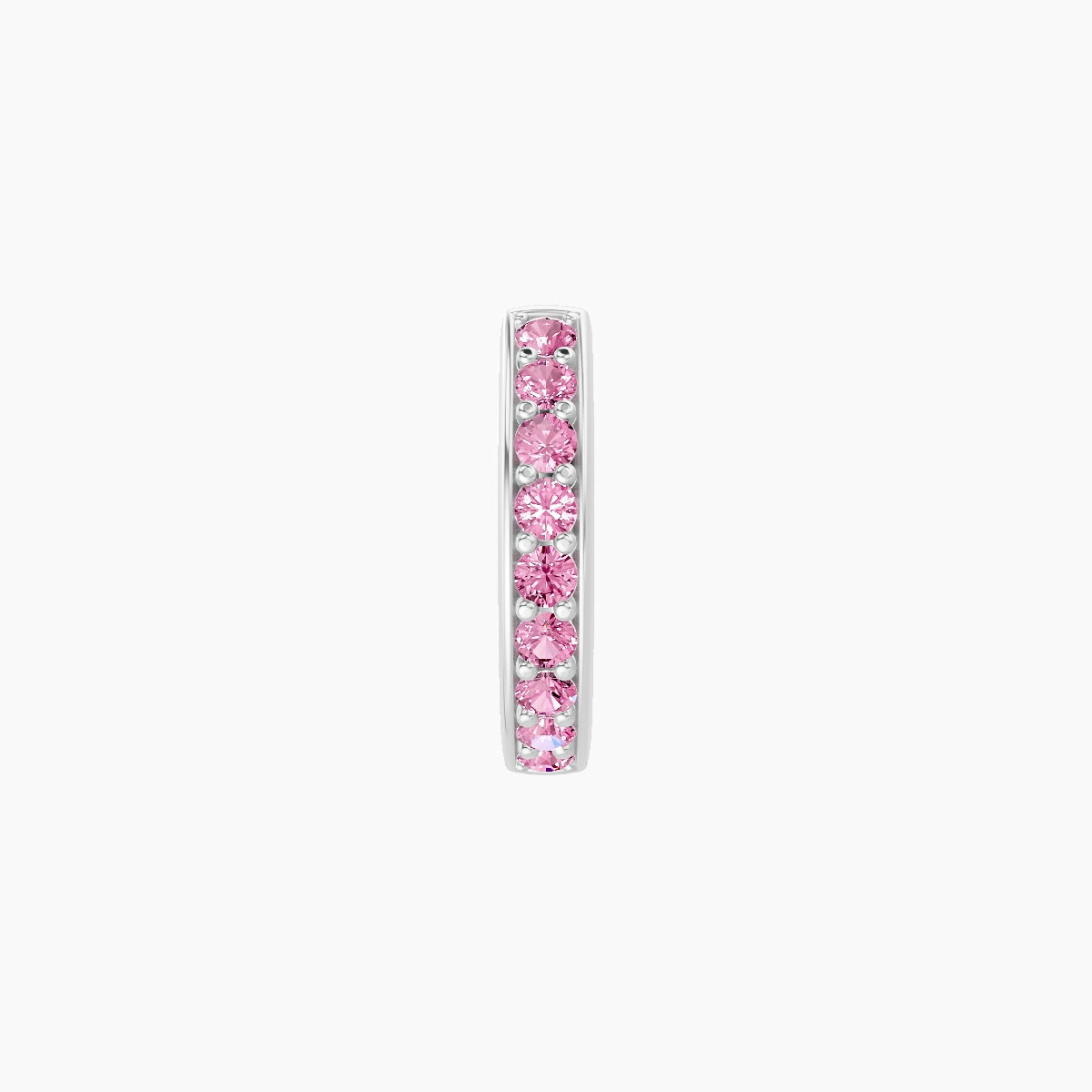 Lyssa | 18k White Gold 6.5 mm Pink Sapphire Hoop Piercing
