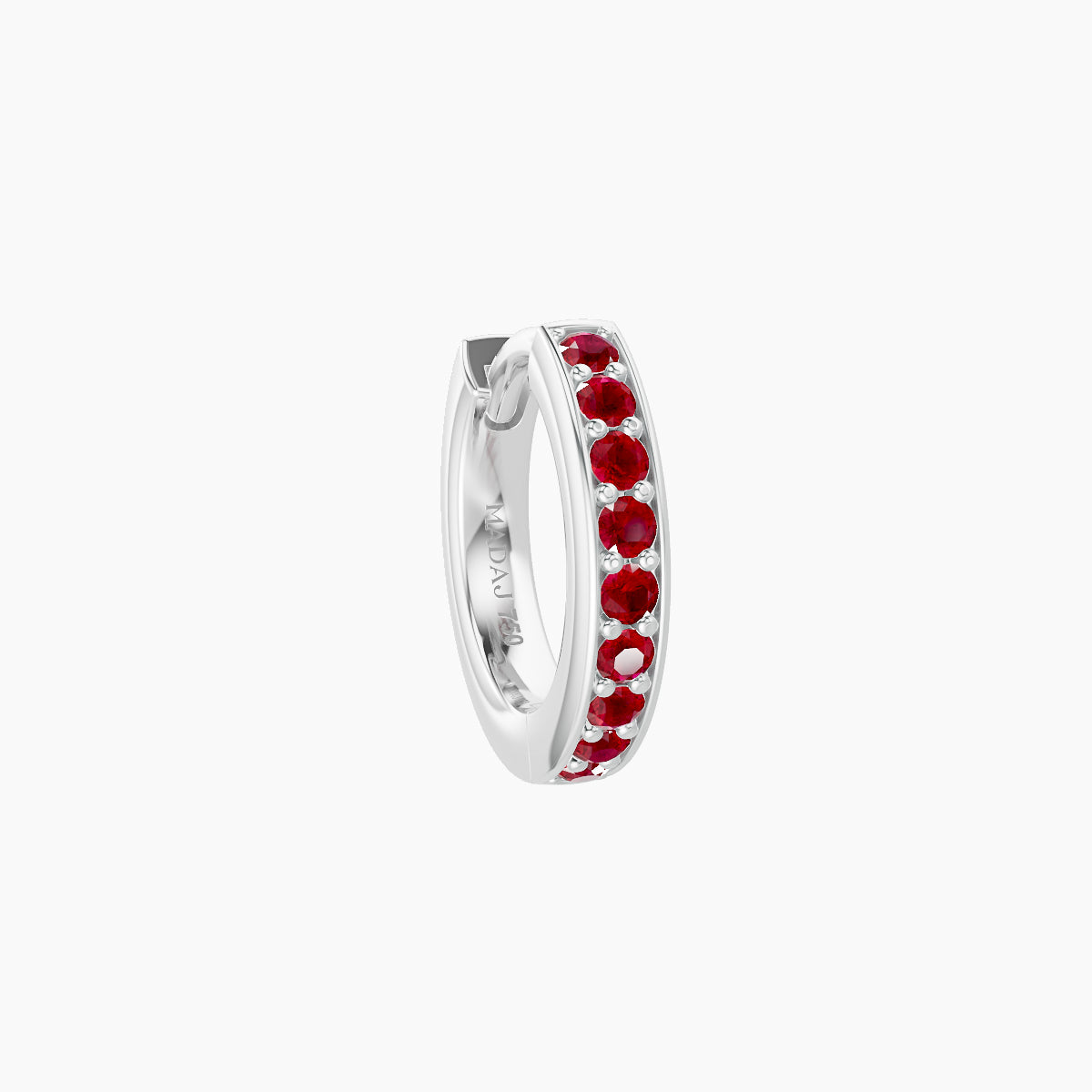Lyssa | 18k White Gold 6.5 mm Ruby Hoop Piercing