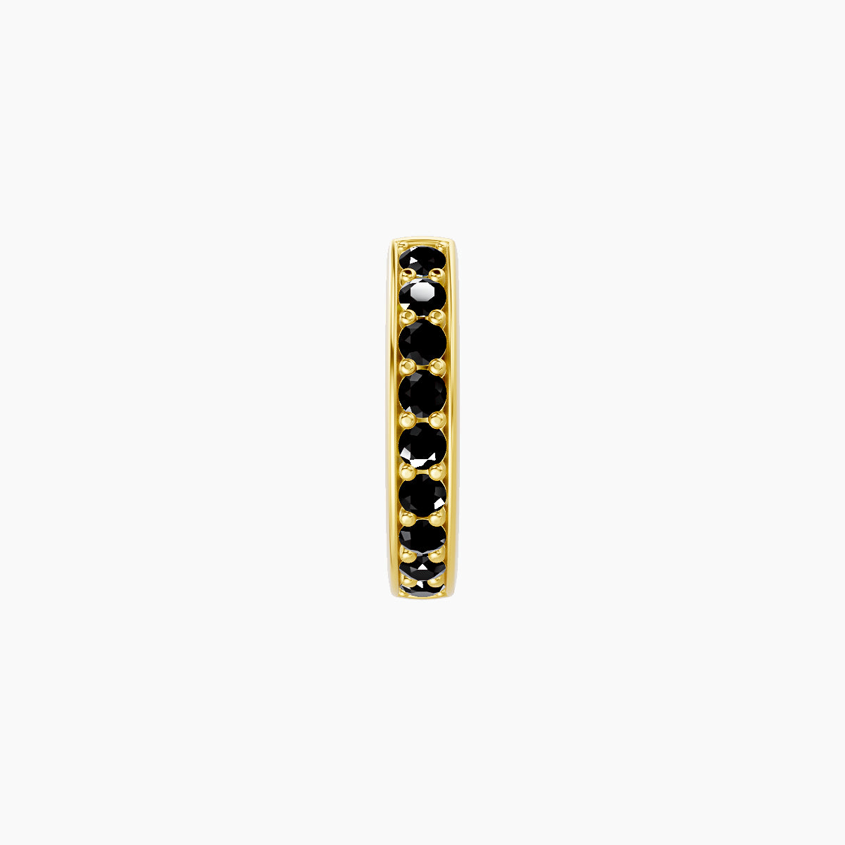Lyssa | 18k Yellow Gold 6.5 mm Black Diamond Hoop Piercing