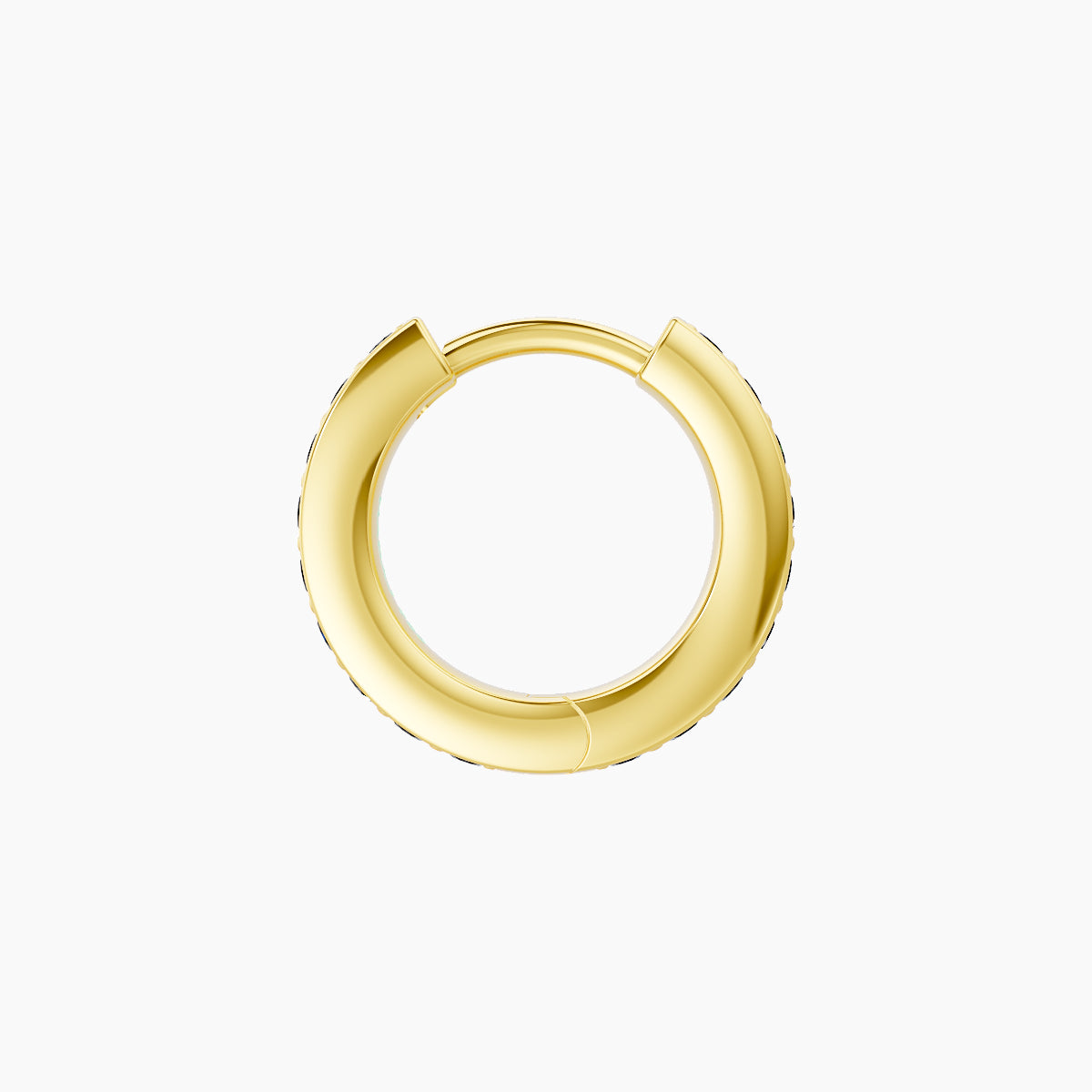 Lyssa | 18k Yellow Gold 6.5 mm Black Diamond Hoop Piercing