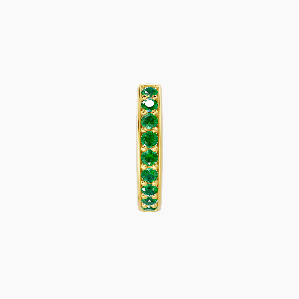 Lyssa | 18k Yellow Gold 6.5 mm Emerald Hoop Piercing