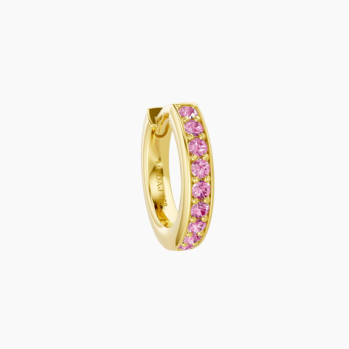 Lyssa | 18k Yellow Gold 6.5 mm Pink Sapphire Hoop Piercing