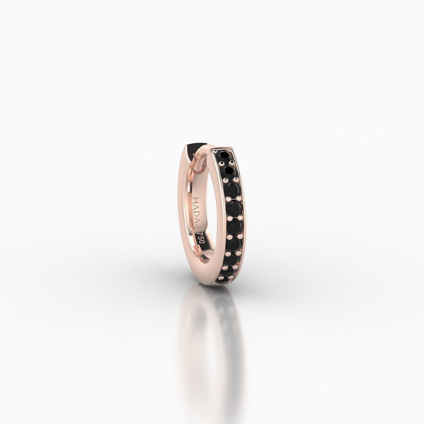 Lyssa | 18k Rose Gold 6.5 mm Black Diamond Hoop Piercing