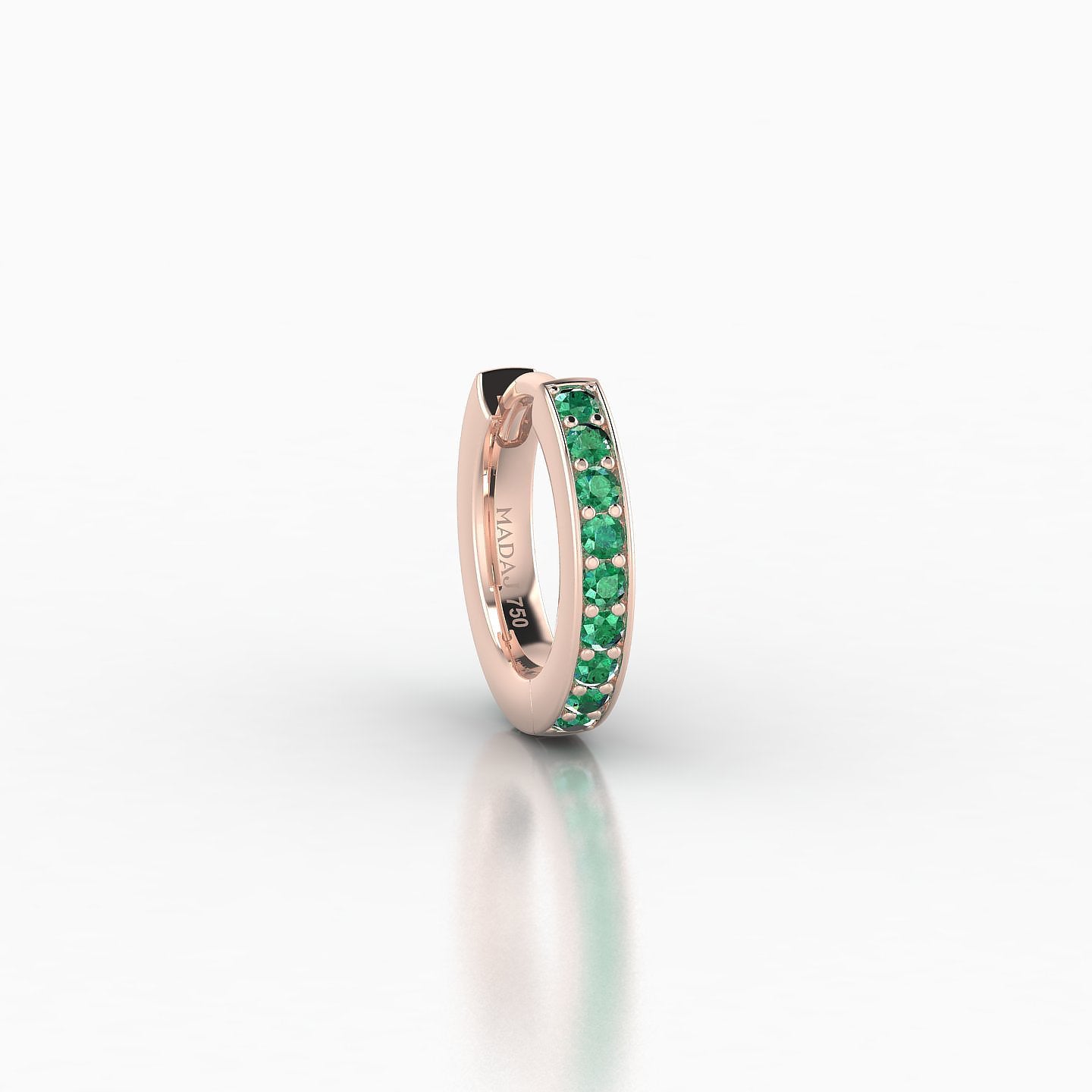 Lyssa | 18k Rose Gold 6.5 mm Emerald Hoop Piercing