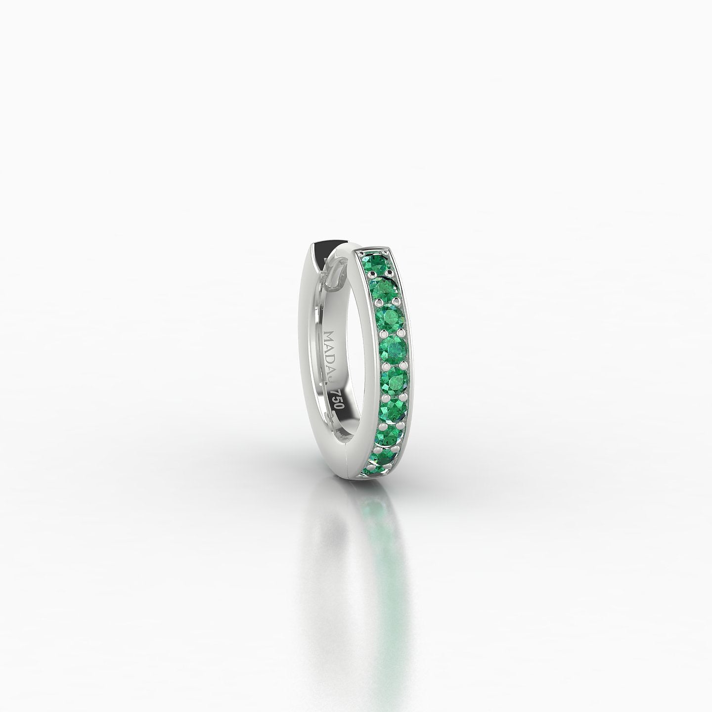 Lyssa | 18k White Gold 6.5 mm Emerald Hoop Piercing