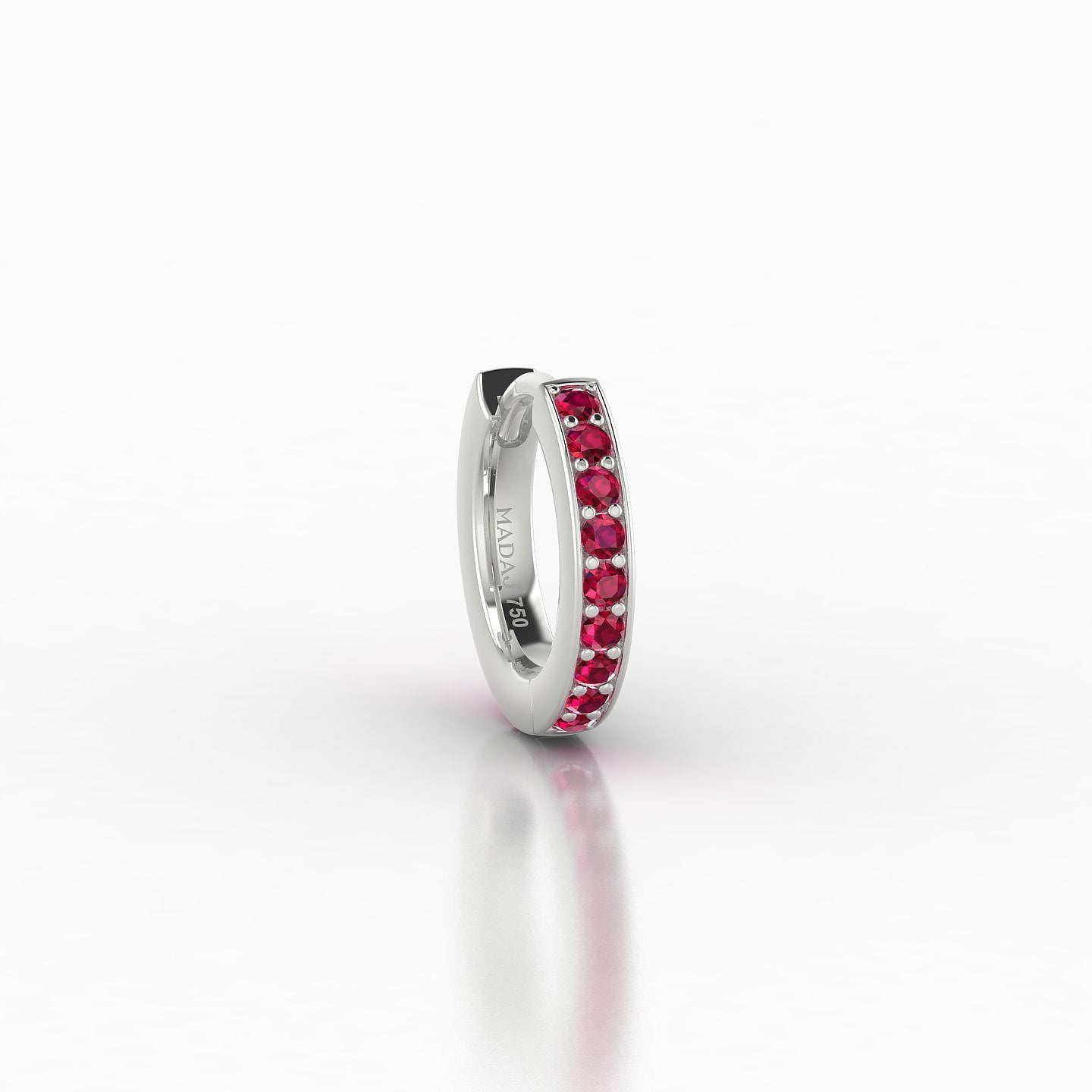 Lyssa | 18k White Gold 6.5 mm Ruby Hoop Piercing