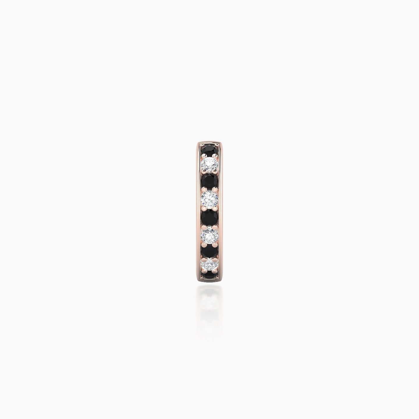 Lyssa | 18k Rose Gold 6.5 mm Black Diamond & Diamond Hoop Piercing