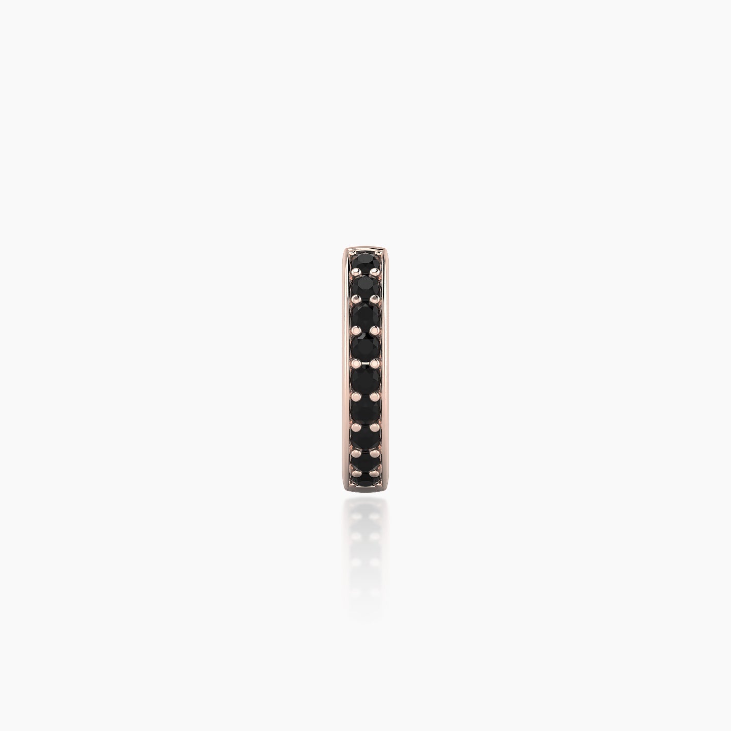 Lyssa | 18k Rose Gold 6.5 mm Black Diamond Hoop Piercing