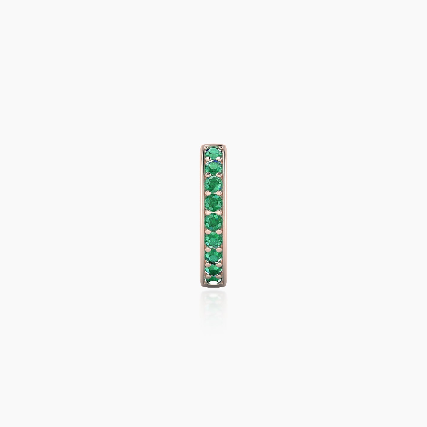 Lyssa | 18k Rose Gold 6.5 mm Emerald Hoop Piercing