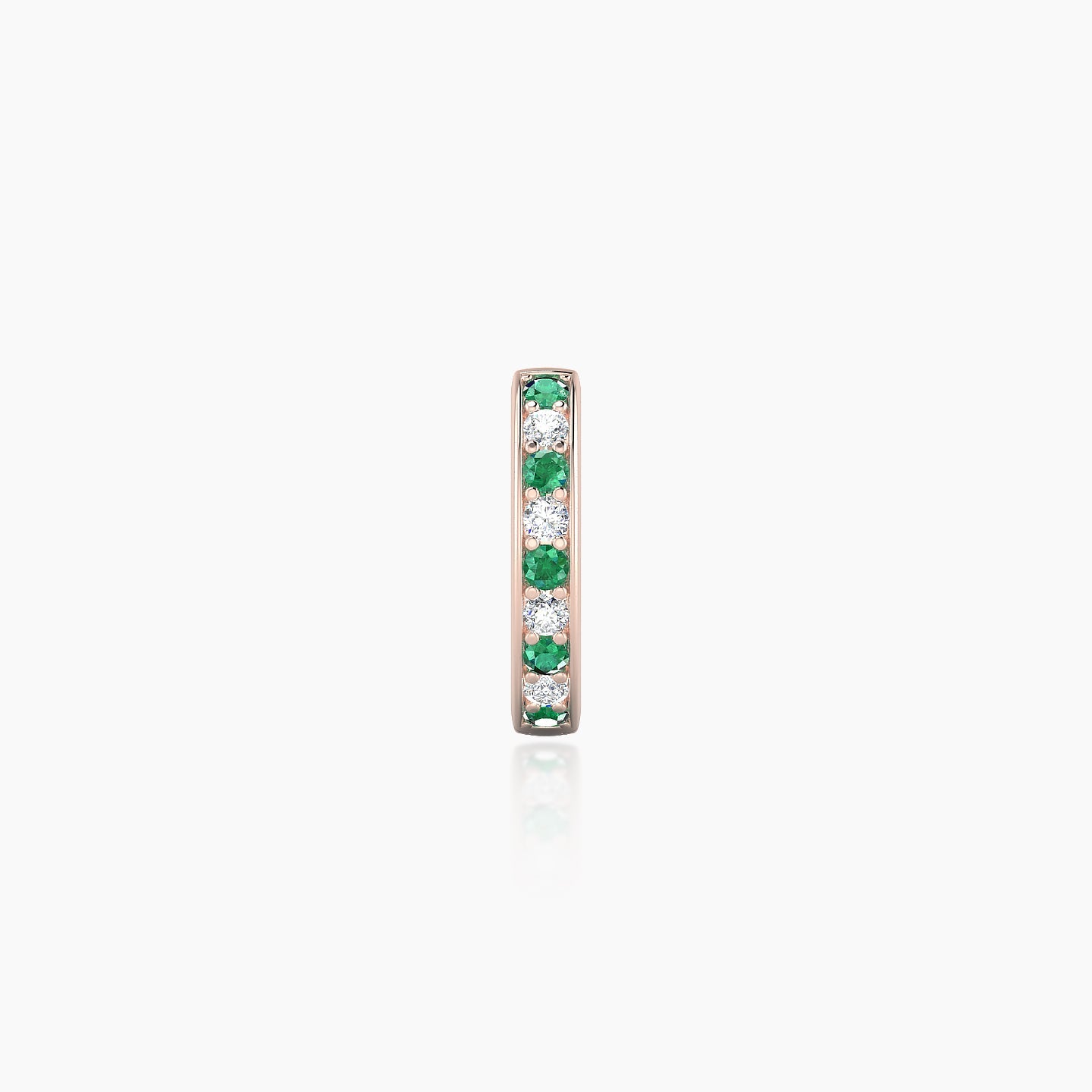 Lyssa | 18k Rose Gold 6.5 mm Emerald & Diamond Hoop Piercing