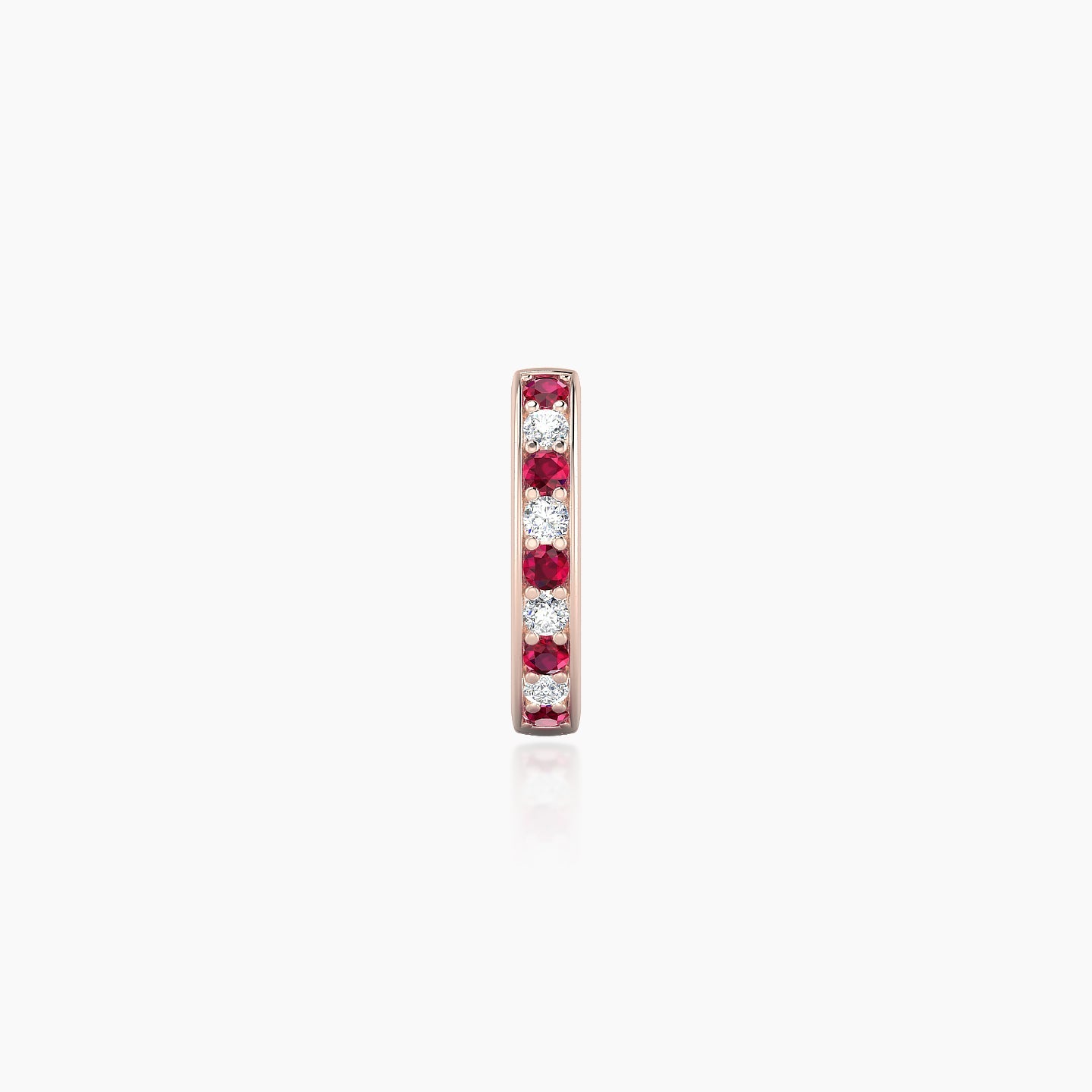 Lyssa | 18k Rose Gold 6.5 mm Ruby & Diamond Hoop Piercing