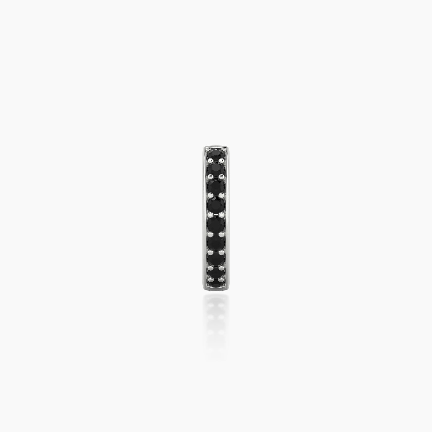 Lyssa | 18k White Gold 6.5 mm Black Diamond Hoop Piercing