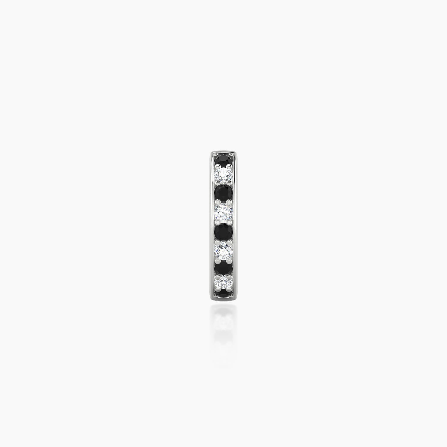 Lyssa | 18k White Gold 6.5 mm Black Diamond & Diamond Hoop Piercing