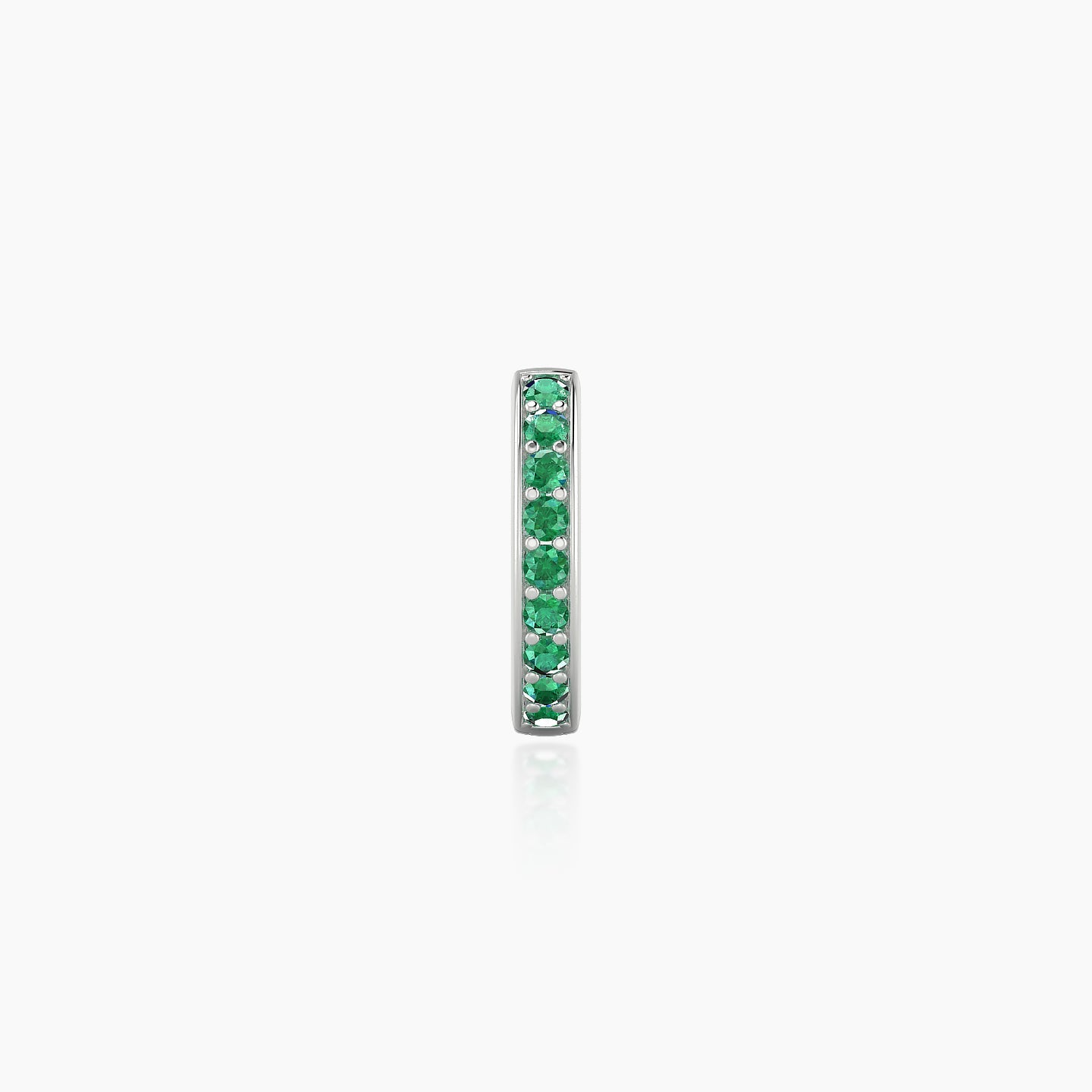 Lyssa | 18k White Gold 6.5 mm Emerald Hoop Piercing