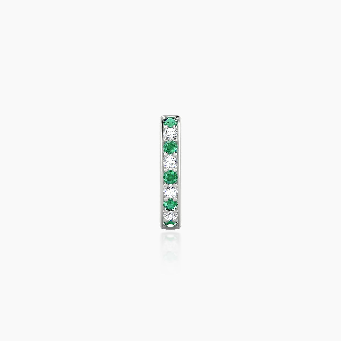 Lyssa | 18k White Gold 6.5 mm Emerald & Diamond Hoop Piercing