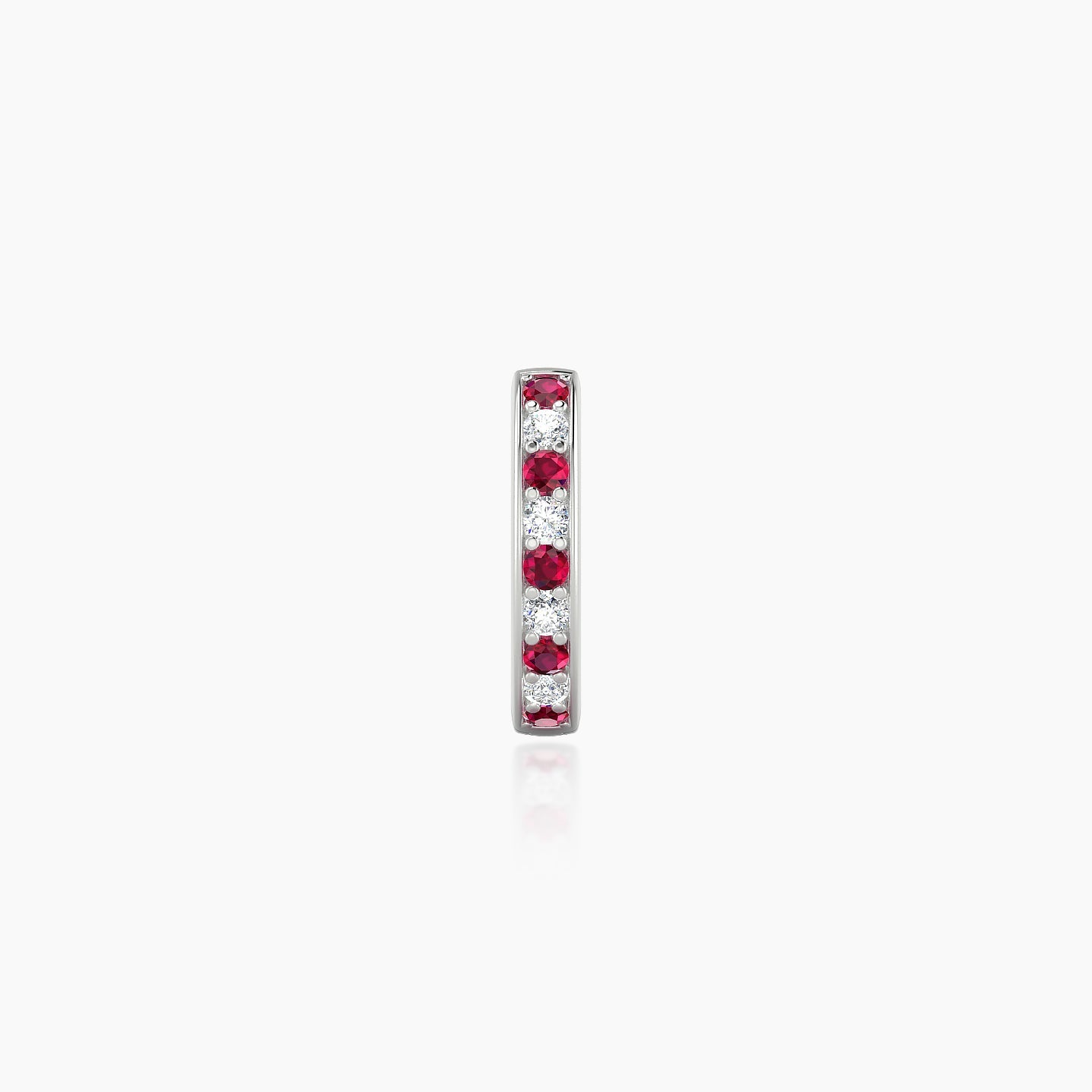 Lyssa | 18k White Gold 6.5 mm Ruby & Diamond Hoop Piercing