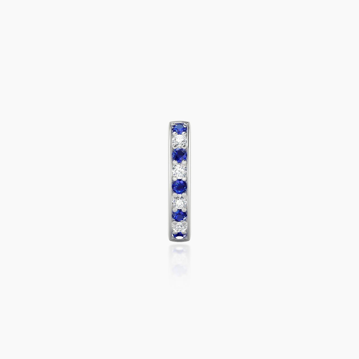 Lyssa | 18k White Gold 6.5 mm Sapphire & Diamond Hoop Piercing